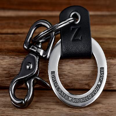 Metal and Leather Key Chain