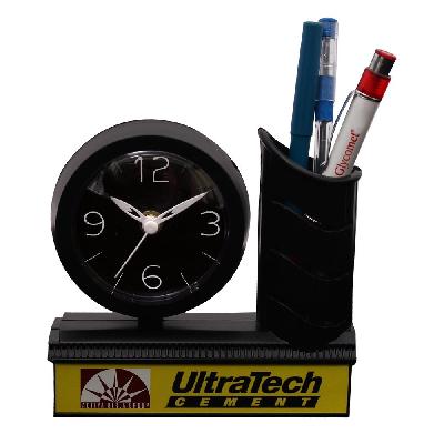 Table Clock Pen Stand