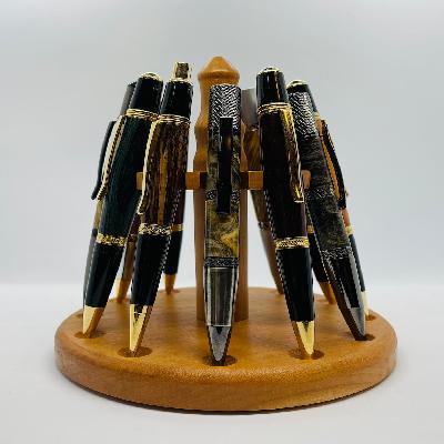 Wooden Pen Stand With Pen