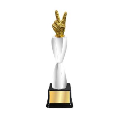 Golden Color Acrylic Hand Trophy
