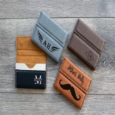 Envelope Shaped Vegan Leather Card Holder