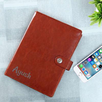 Leather Diary With Power Bank