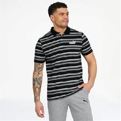 Puma Mens Cotton Striped Polo Shirt