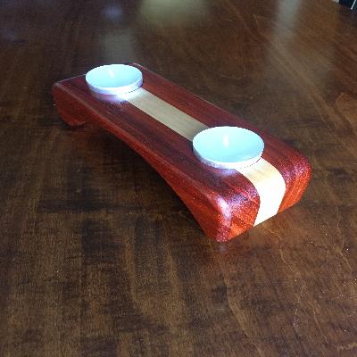 wooden t light holder