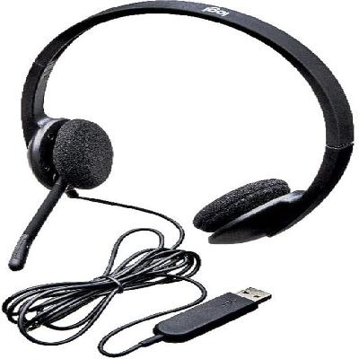 Logitech H340 Wired USB Business On-Ear Stereo Headphones with Noise-Cancelling Microphone