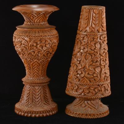 Carved Wood Vase
