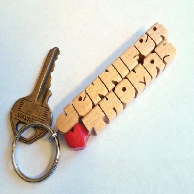 Promotional Natural Maple Wood Keychain