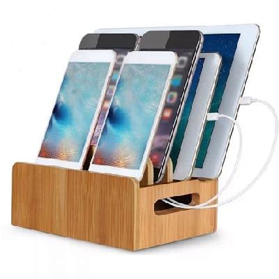 Bamboo Mobile Charging Stand With 2 Pen 