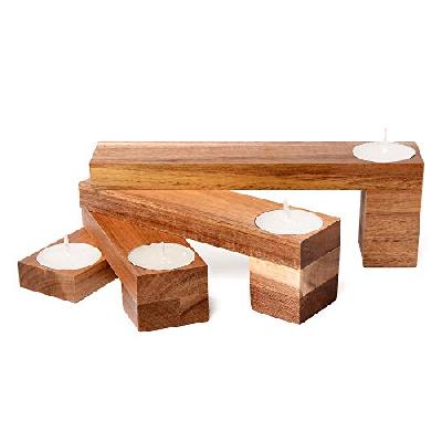 Bamboo Tea Light Candle Pillar