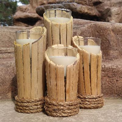 Bamboo Tealight Candle Holder