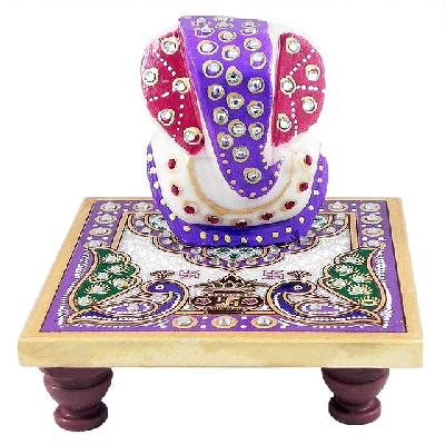 Ganesha Marble Chowki