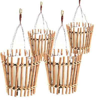 Happy Bamby Bamboo Tea Light Holder Set