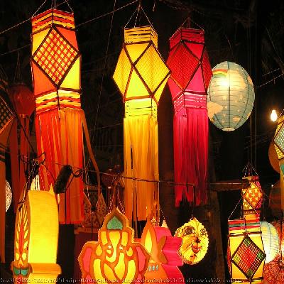 Decorative Hanging Gel Candle Lantern For Diwali, Christmas, Birthday Decoration