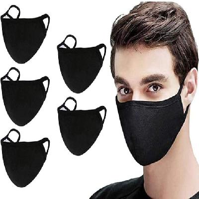 Unisex Black Dust Cotton, Washable, Reusable Cotton Fabric