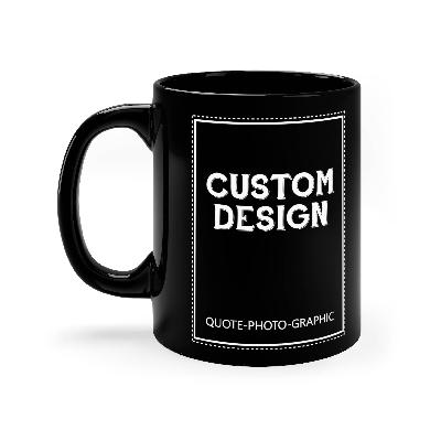 Black Printed Coffee Mug