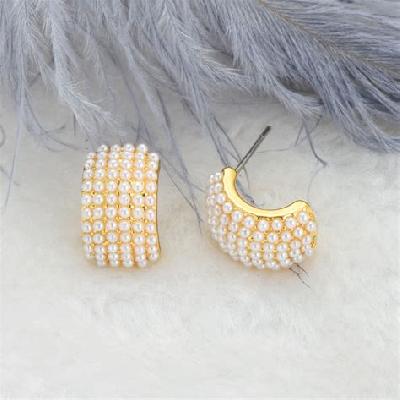 Artificial Pearl Gold Plated Imitation Earring