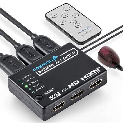 HDMI Switch 5 In 1 Out with Remote