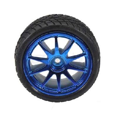 Robot 65mm Rubber Wheel Pair Blue
