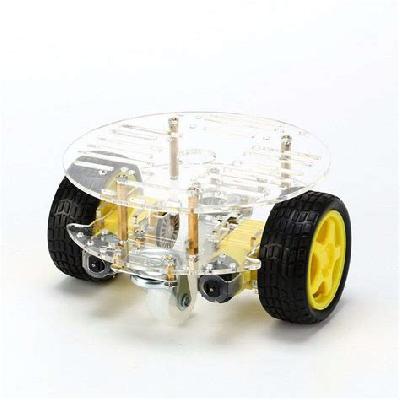 2WD Mini Round Double Deck Smart Robot Car Chassis Kit