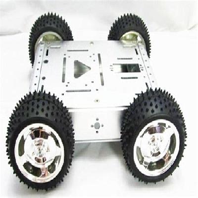 4 Wheel Metal Robot Chassis (With Castor Wheel)