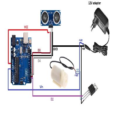 Ultrasonic Sensor Based Automatic Dispencer Circuit