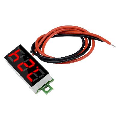 Red Digital Voltmeter LED Panel Voltage Meter With 2 Wire