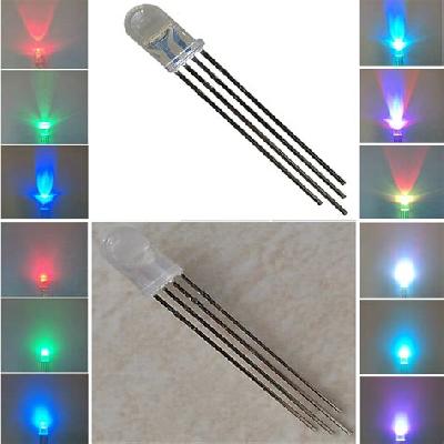 5mm Common Anode 4 Pin Tri Color Diffused Milky Light Lamp LED Diode RGB (100 pcs)