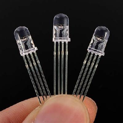 5mm Common Anode 4 Pin Tri Color Diffused Milky Light Lamp LED Diode RGB (100 pcs)