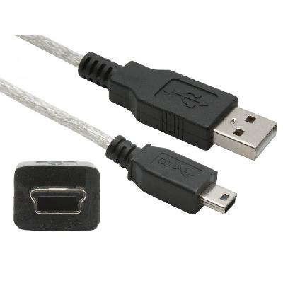 Centiot - 15cm Usb 2.0 Type a To Mini USB 5 Pin b Male To Male 5 Pin Data Sync Cable Charging