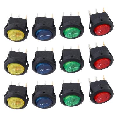CentIoT - 220V Round Rocker SPST Switch - for Auto/Car/Boat - with Full Illuminated Indicator (Red)