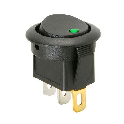 CentIoT - 220V Round Rocker SPST Switch - for Auto/Car/Boat with Full Illuminated Indicator (Green)