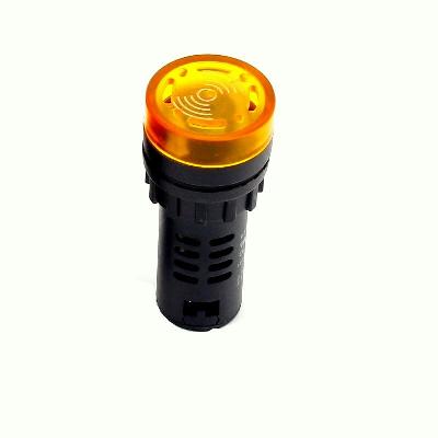 CentIoT - AD16-22SM - LED Active Buzzer Beep Alarm -Flash Signal Indicator -AC DC 22mm (12V, Yellow)