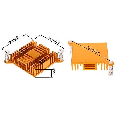 CentIoT - Cooling Fan with Heat Sinks - Aluminum Cooler Heatsink Northbridge Golden
