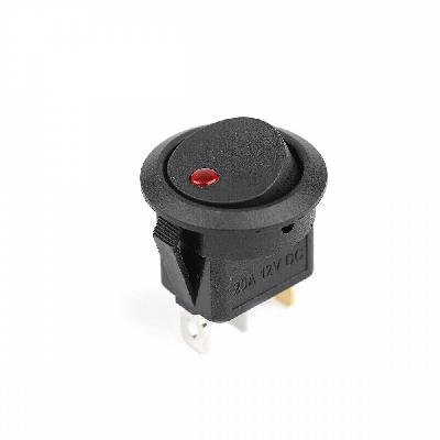 CentIoT - Illuminated LED SPST ON/OFF Push Button Round Rocker Switch - 3 pin 4.8mm (12V Green)