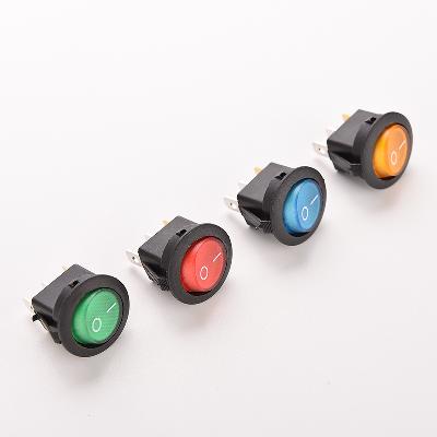 CentIoT - Round Rocker 12V 16A ON-Off SPST Switch for Auto/Car/Boat - with Indicator (BLUE DOT)