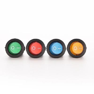 CentIoT - Round Rocker 12V 16A ON-Off SPST Switch for Auto/Car/Boat - with Indicator (Green DOT)