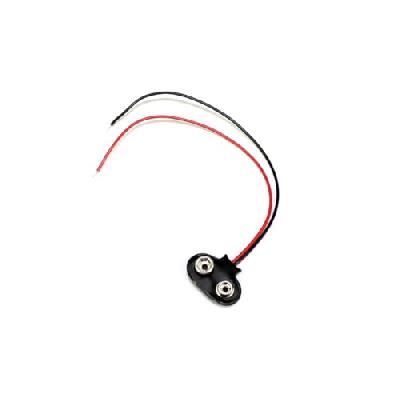 CentIoT - Snap 9V Battery Clip Connector - Black Connector Red and Black Open Ended Lead Wire