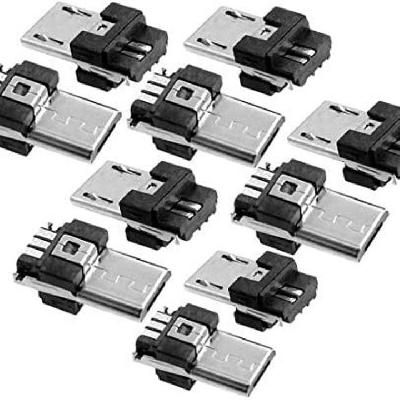 CentIoT - Type B Micro USB Male USB 2.0-5 Pin T Port Plug Connector - with Black Plastic Cover