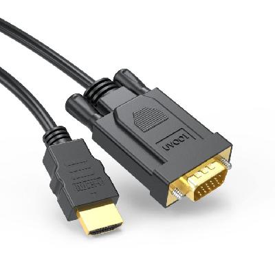 CentIoT HDMI to VGA Converter Black Cable Lead Full HD 1080P Connector for PC Laptop Tablet
