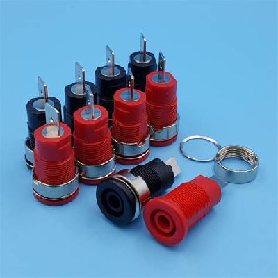Probots 2 mm Female Jack Banana Socket Panel Mount Connector - BLACK