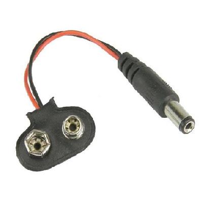 Probots 9V Battery Snap Cap With Male DC Jack Connector