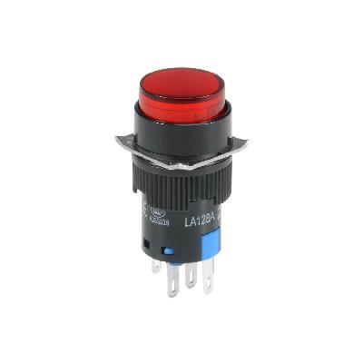Probots Metal Push Button Switch Waterproof (16mm, 5V, Red, Ring , Latching) Model - PSW165LR