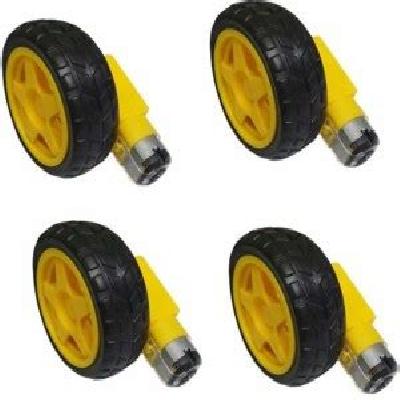 Zbotic Duel Shaft Bo Motor 150 Rpm With Wheel, Black and Yellow