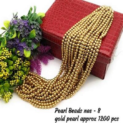 Golden Round MotiPearl Beads, For Garment, Duptta, Mala, Etc