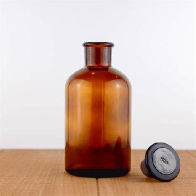 Jaisbo Bottle, Reagent, Amber Narrow Mouth Flat Head Stopper