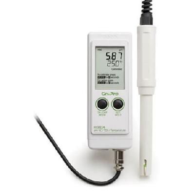 GroLine Hydroponic Waterproof Pocket pH EC TDS Temperature Tester -HI98131