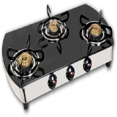 Printed Glass Top Three Burner LPG Stove