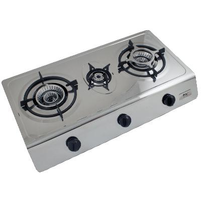 Stainless Steel Body Three Burner Gas Stove