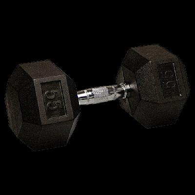Rubber Coated Hexagon Dumbbells