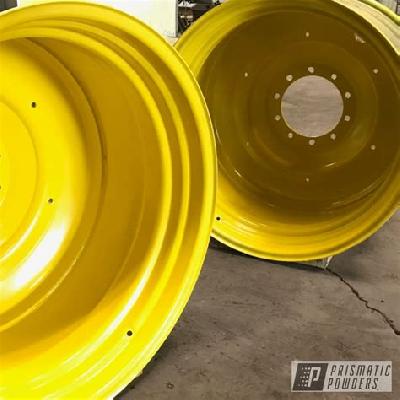 Yellow Tractor Trailer Wheel Rim